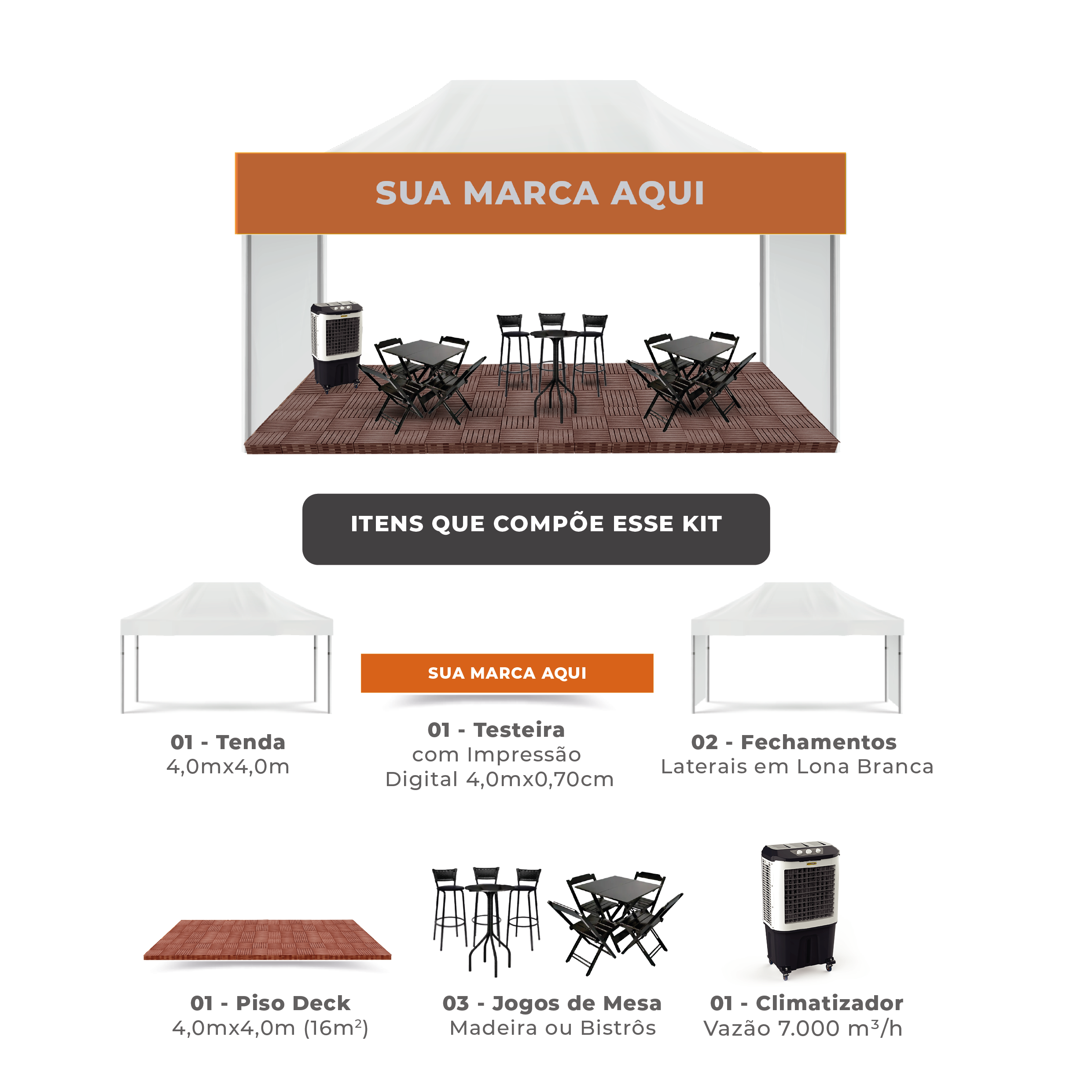 Kit 01 Standard Tenda 04m x 04m