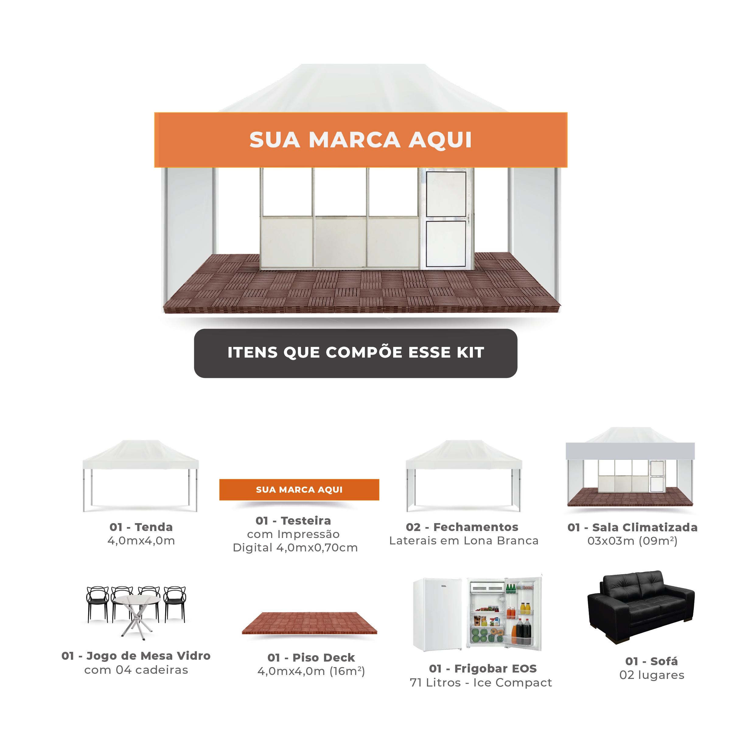 Kit 02 Premium Tenda 04m x 04m