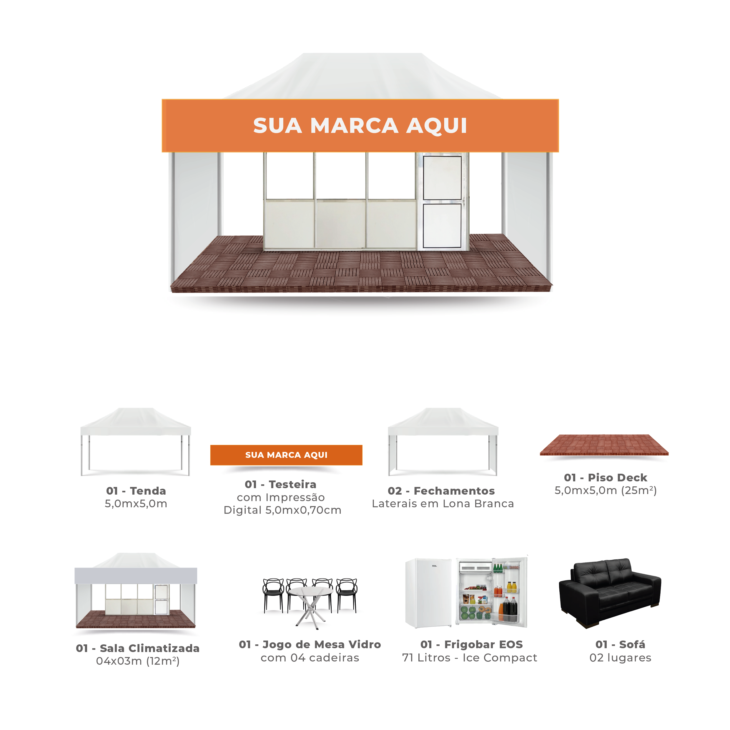 Kit 04 Premium Tenda 05m x 05m