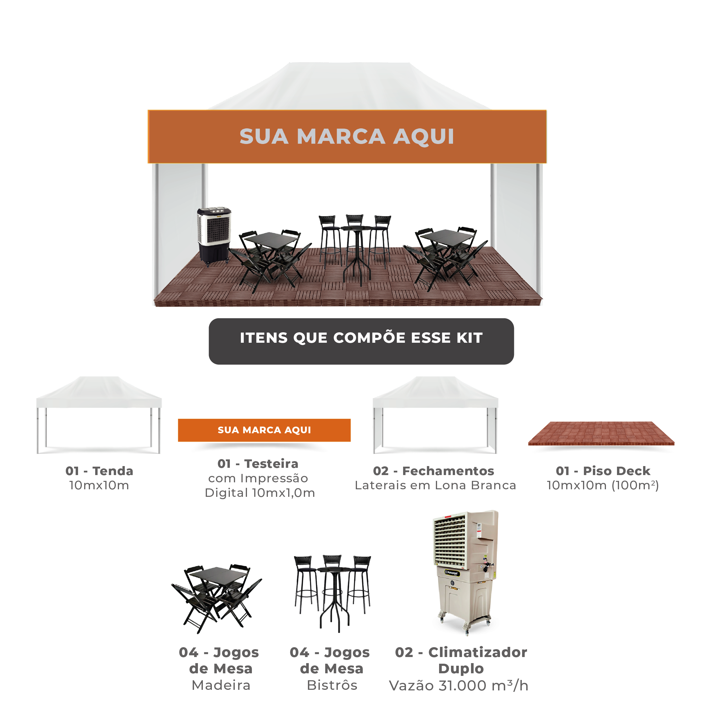 Kit 09 Standard Tenda 10m x 10m